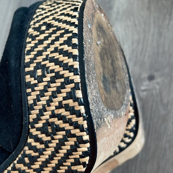 JIMMY CHOO  Black Suede Platform Sandals size 6 1/2 - Picture 6 of 8